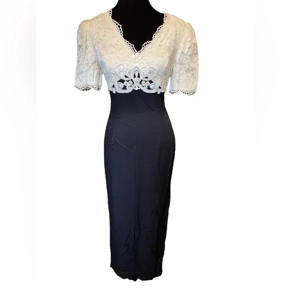 Scott McClintock | Dresses | Scott Mcclintock Vintage Y2k Black White Goth  Witchy Alt Formal Lace Maxi Dress | Poshmark